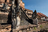 Chiang Mai - The Wat Chedi Luang. The massive chedi heavily damaged by an earthquake has been partially reconstructed apart from the spire since nobody can be sure what it looked like. 